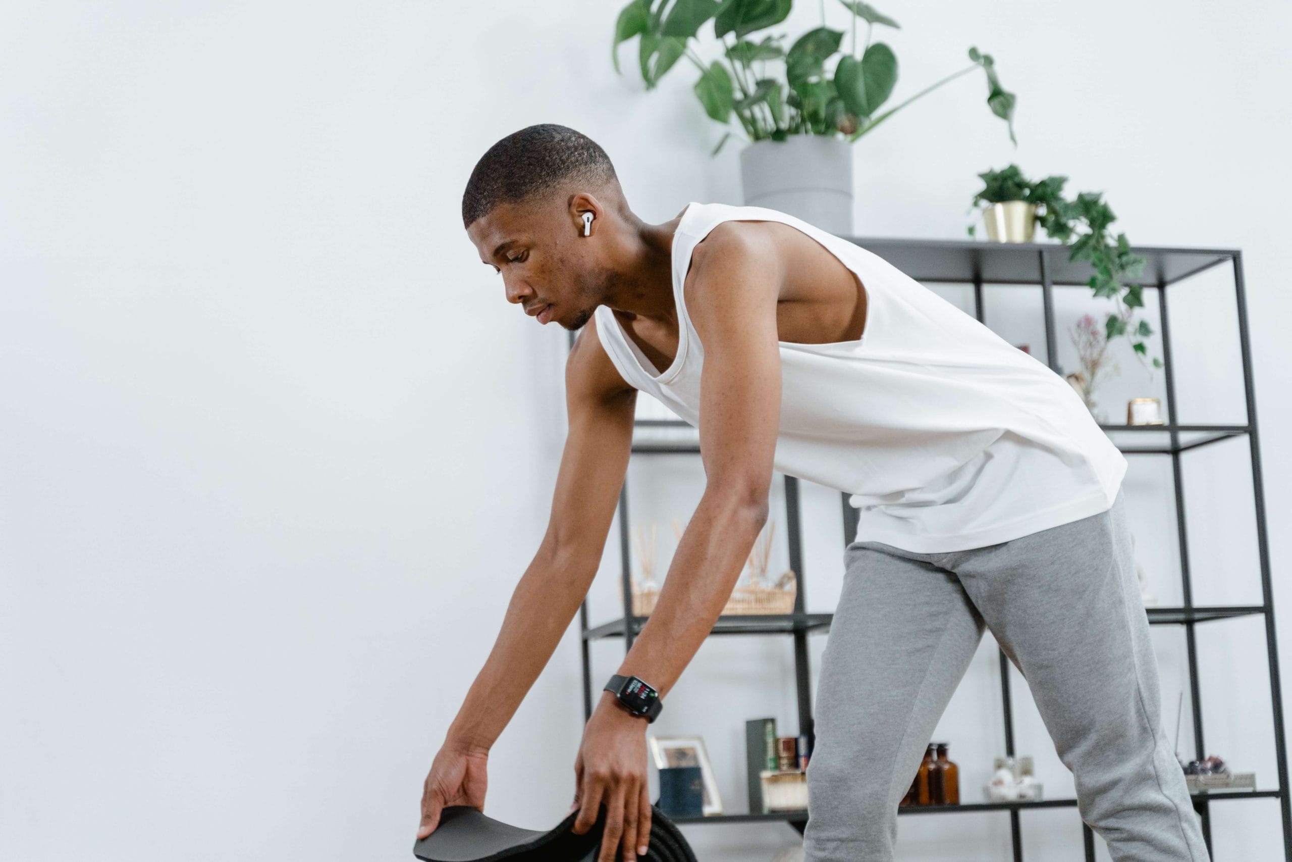 Fitness Instructor with Earbuds