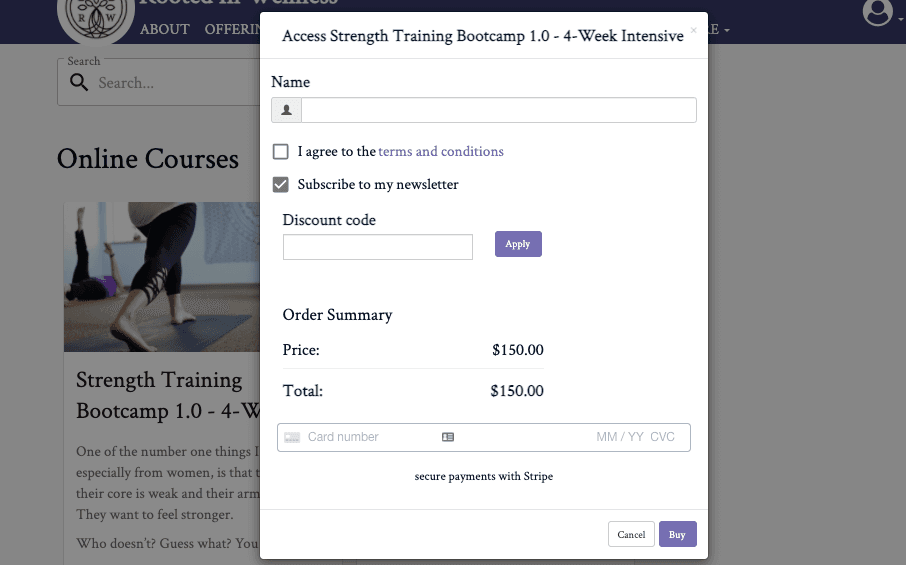 online-store-checkout | OfferingTree website wysiwyg builder