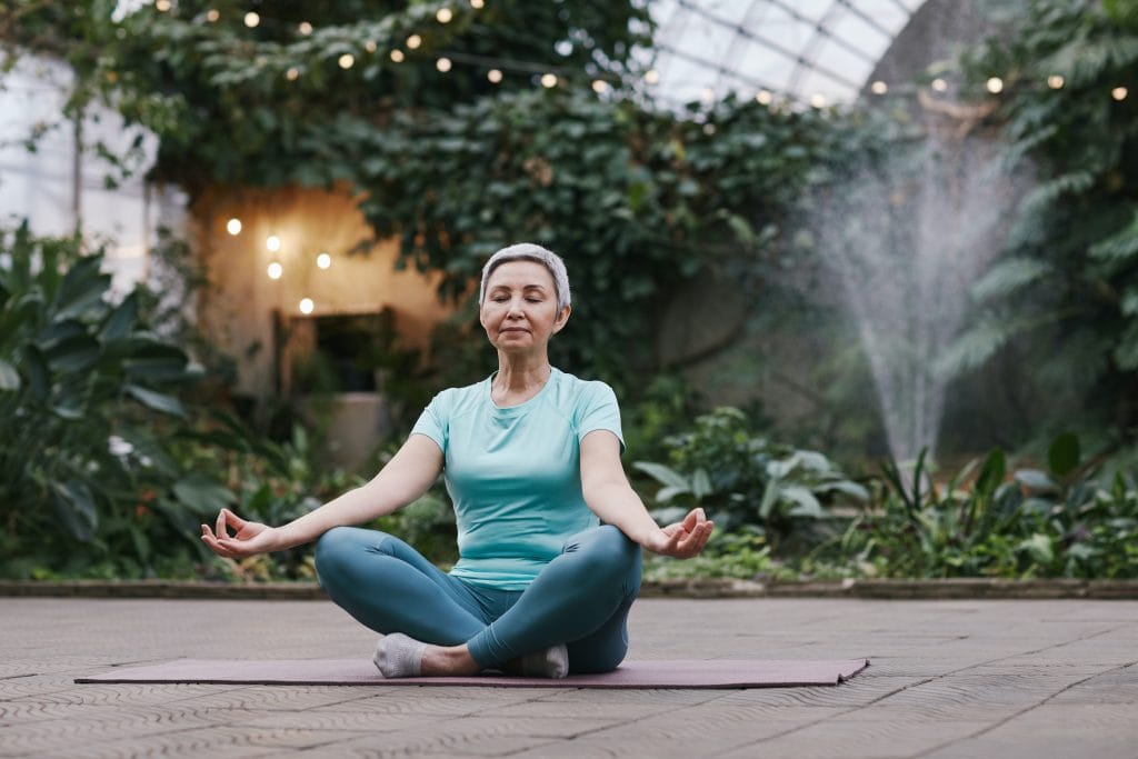 Women meditating