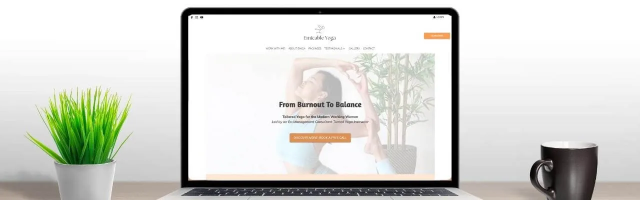 OfferingTree yoga website on a computer screen 