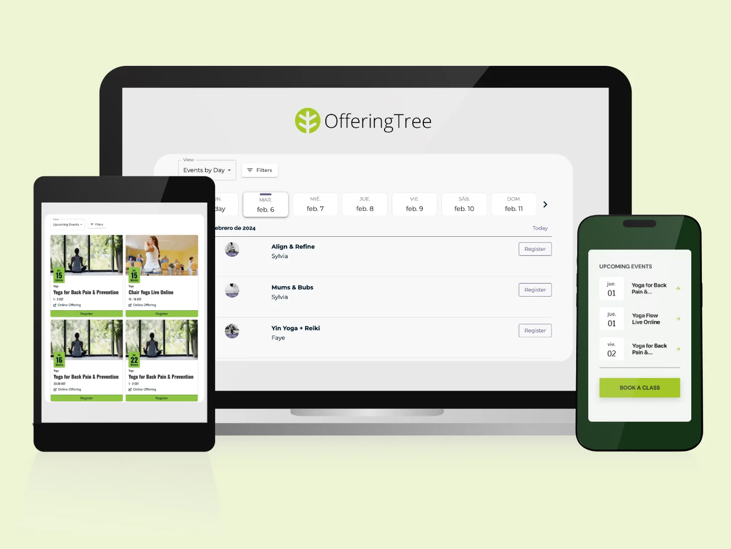 Picture of offeringtree website shown on laptop and mobile phone