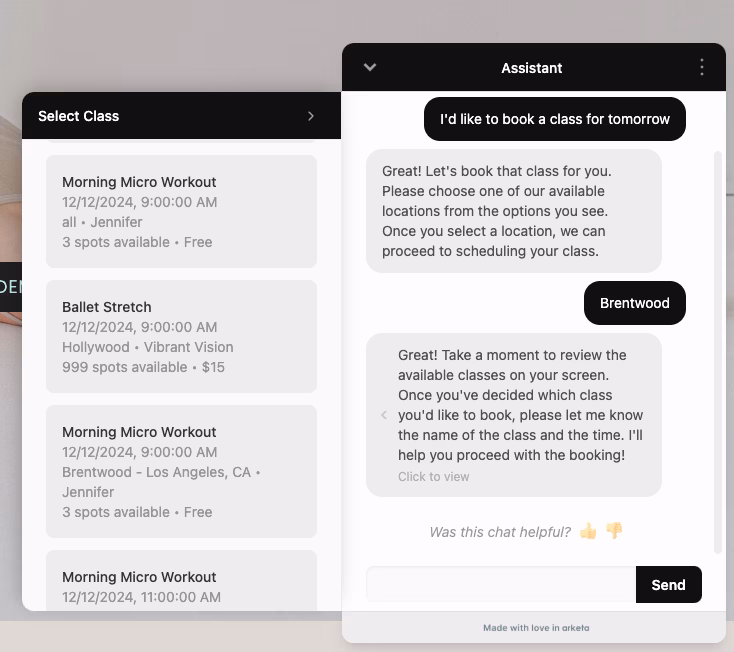 AI Chat Arketa